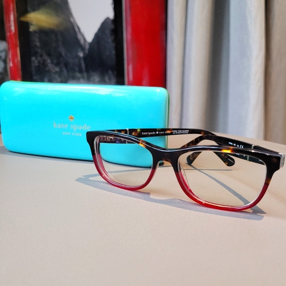 Kate Spade Myrna Red Tortoise Women's Prescription Eyeglasses Frames W/ Case - Picture 1 of 12